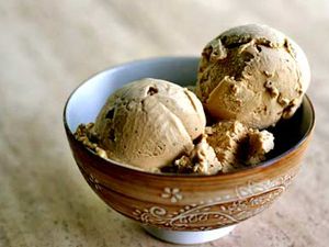 Coffee Ice Cream scoops in a bowl