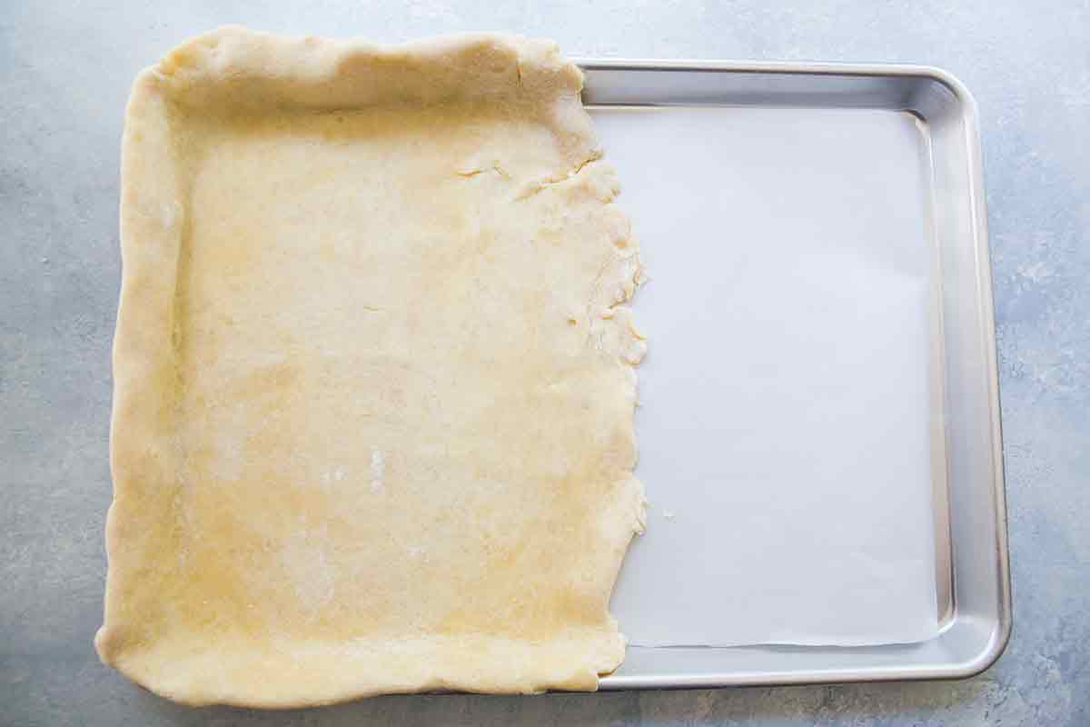 roll out bottom crust for american flag slab pie, part one