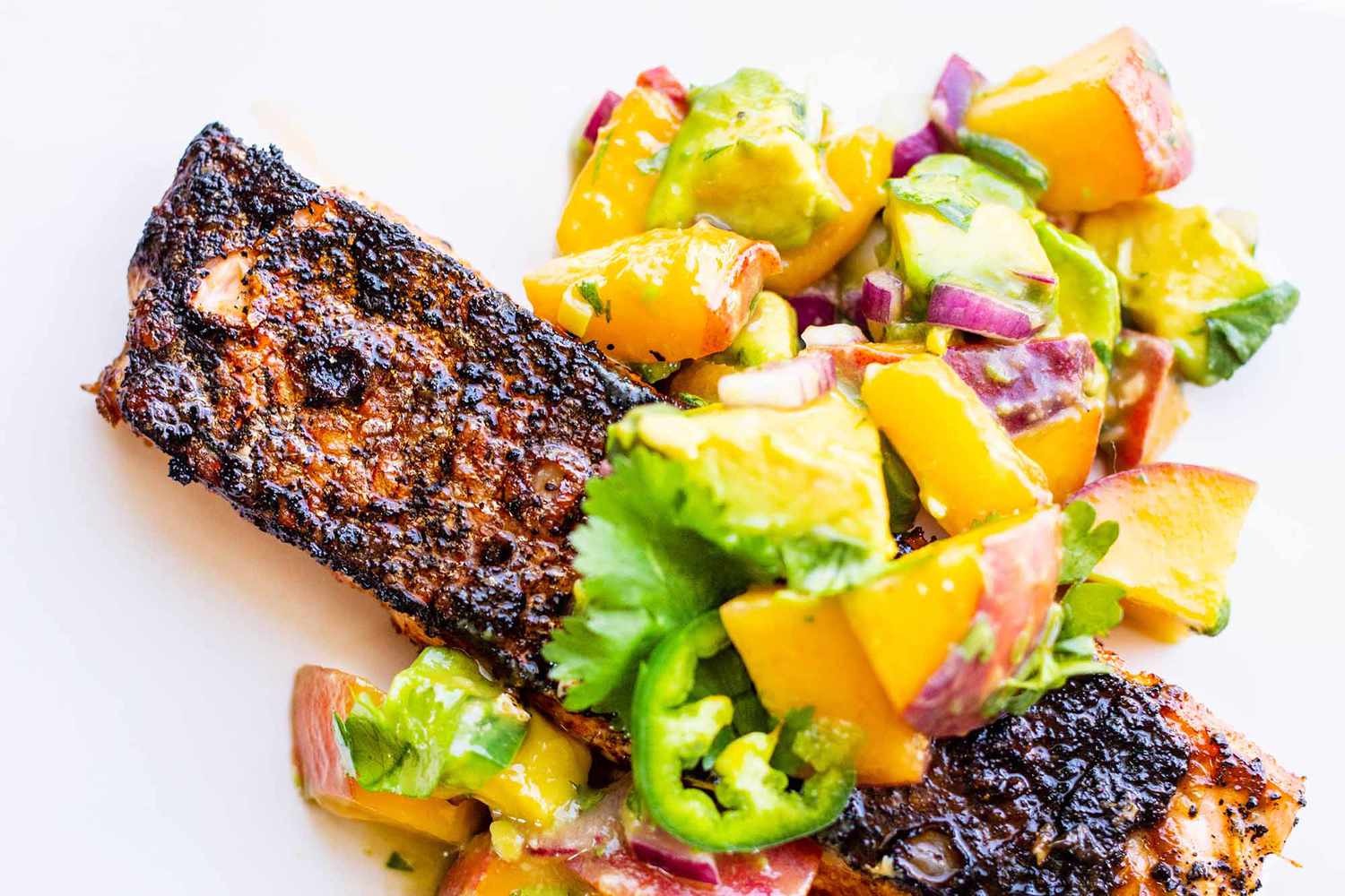 Salmon with peaches recipe serve the salmon with salsa
