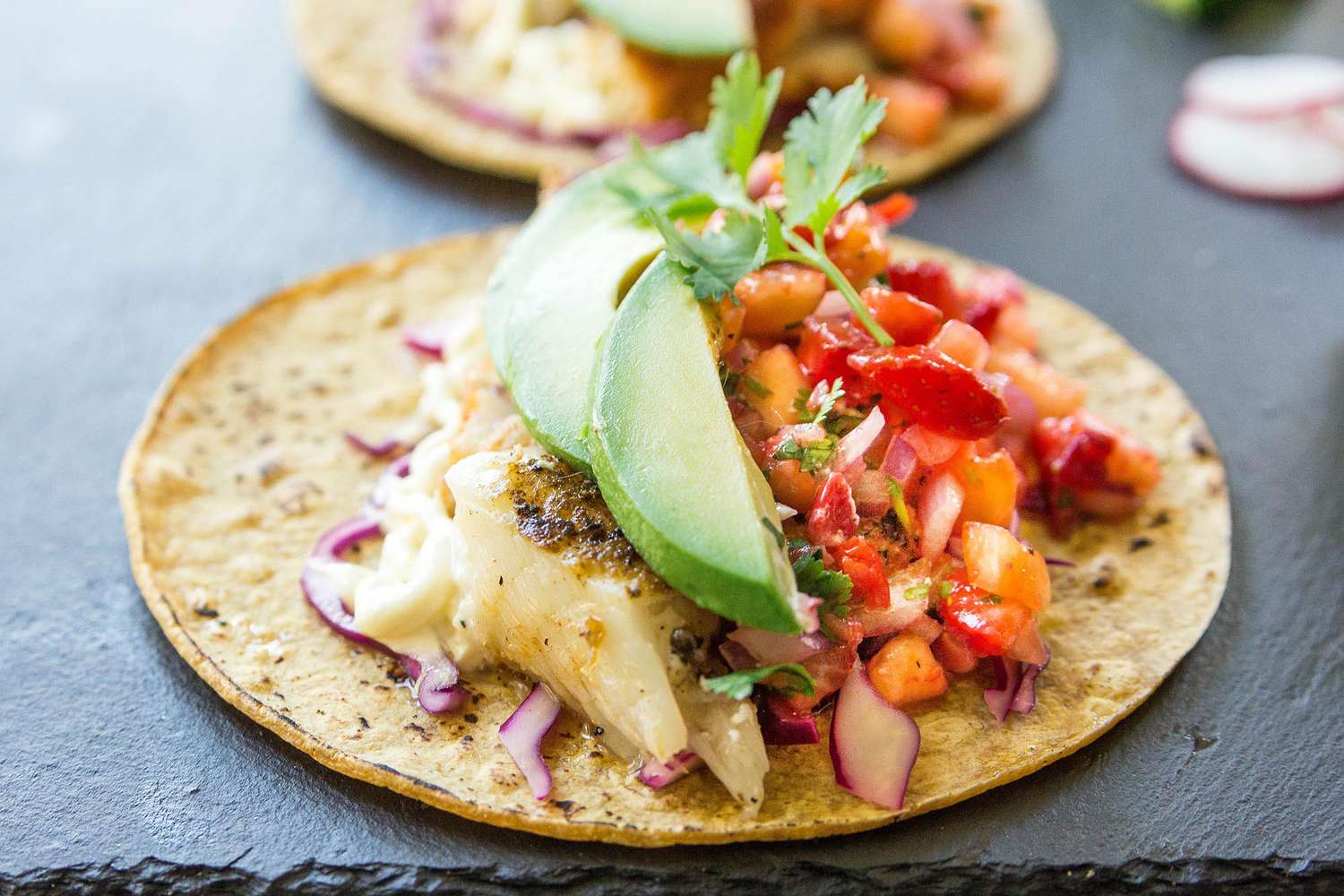 Grilled Fish Tacos with Strawberry Pineapple Salsa