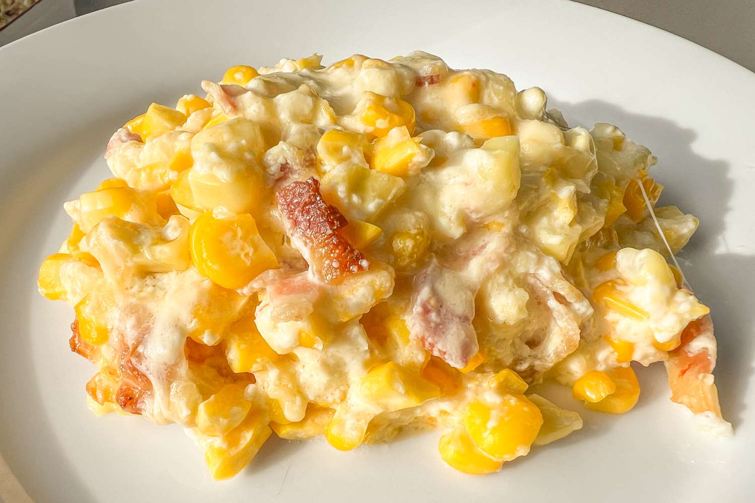 Corn casserole on a plate