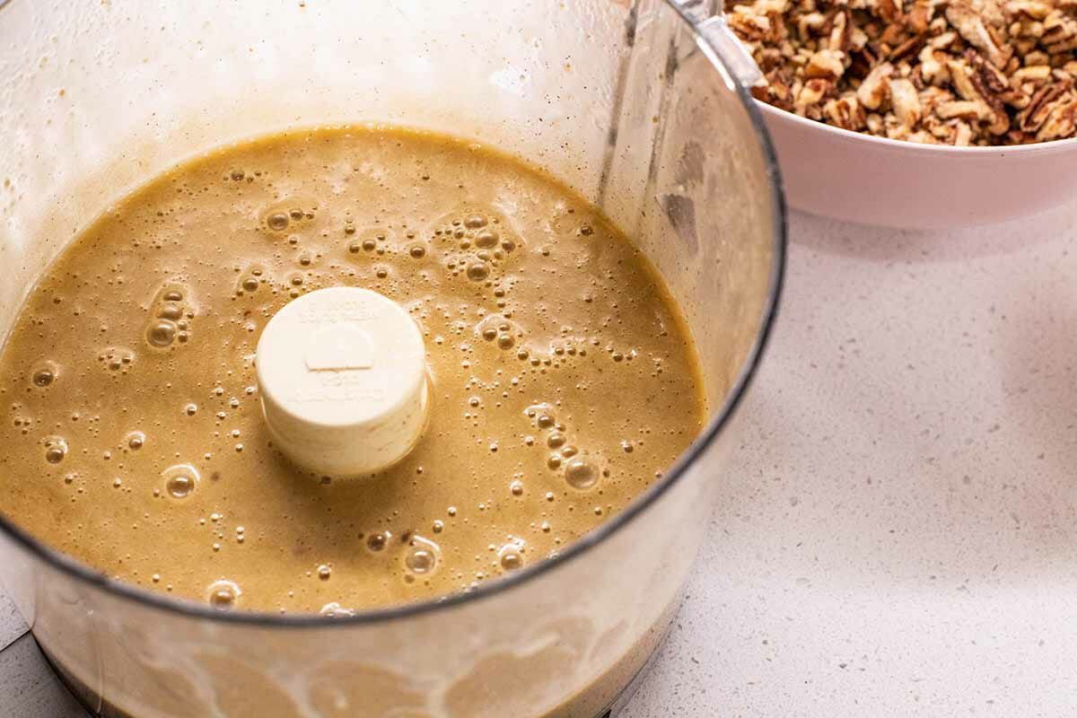 Pecan Pie Bars with Shortbread Crust combine the wet ingredients