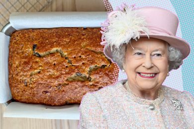 A spit image of a banana bread and Queen Elizabeth