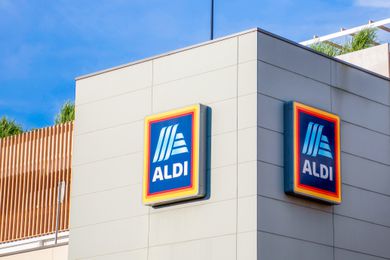 Aldi sign on the store