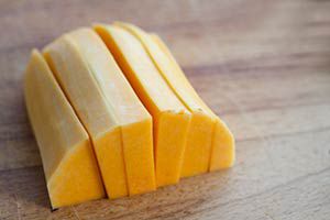 Peeled butternut squash slices