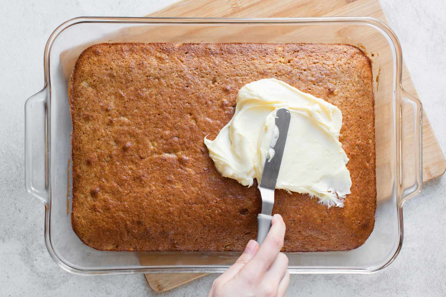 Banana Sheet Cake Frosted with Cream Cheese Icing