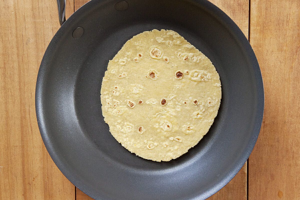 Breakfast Tacos recipe with Chorizo warm the tortillas