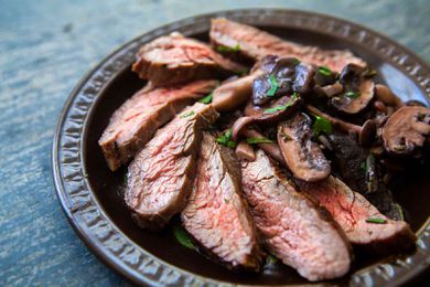 Grilled Flank Steak with Mushrooms