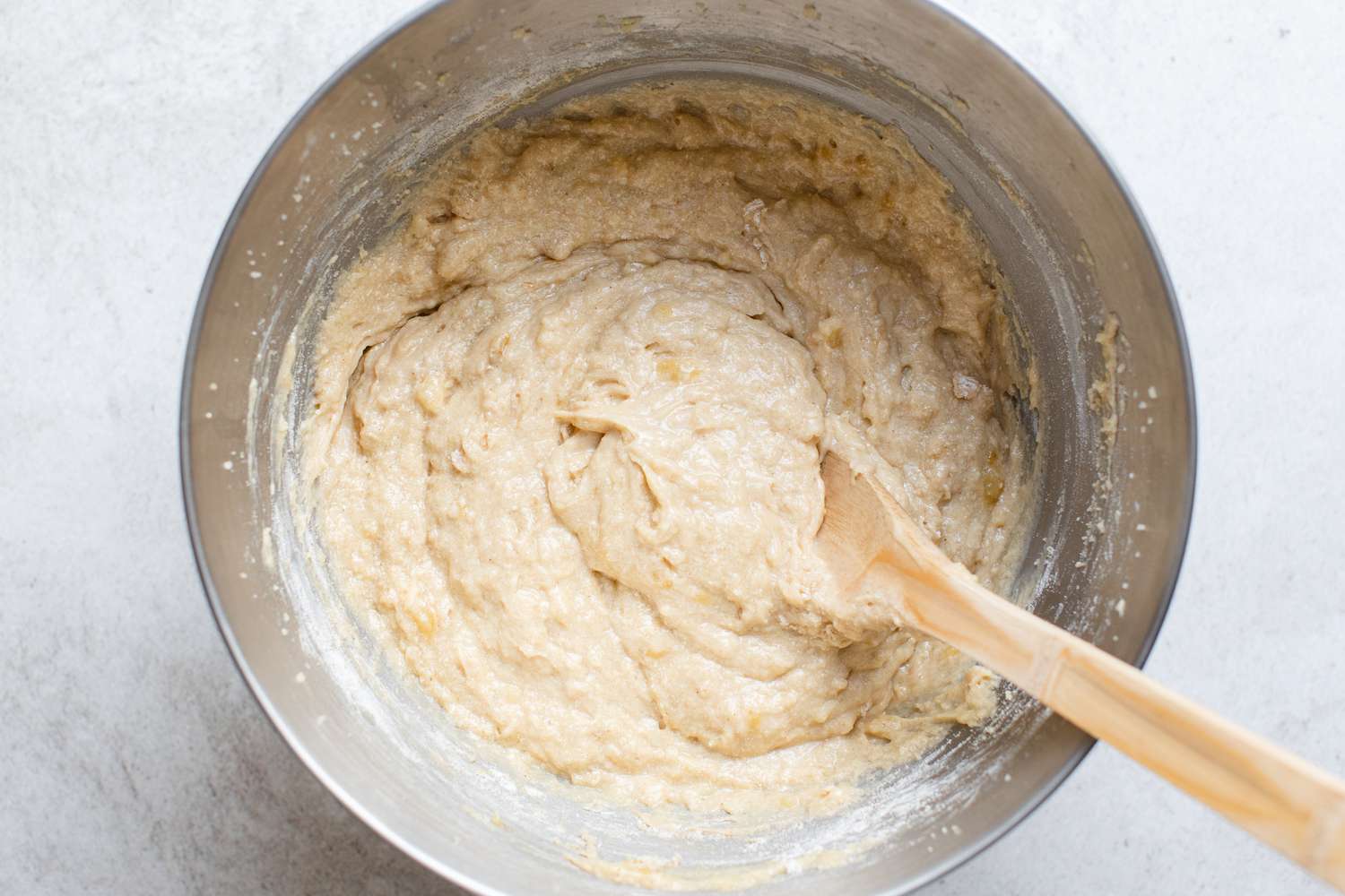 Banana Sheet Cake Batter in a Bowl