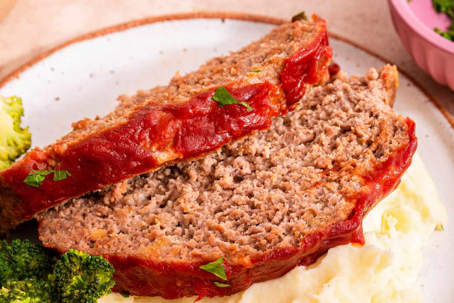 meatloaf on a white plate