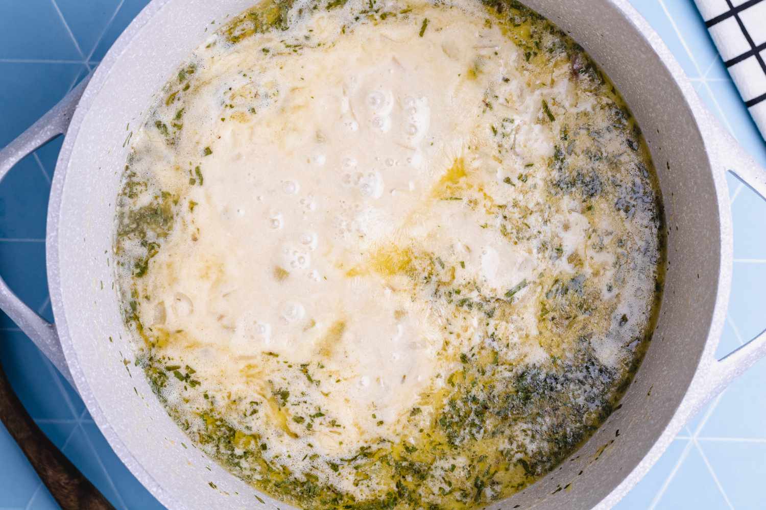 Cream the sauce for a leftover turkey casserole