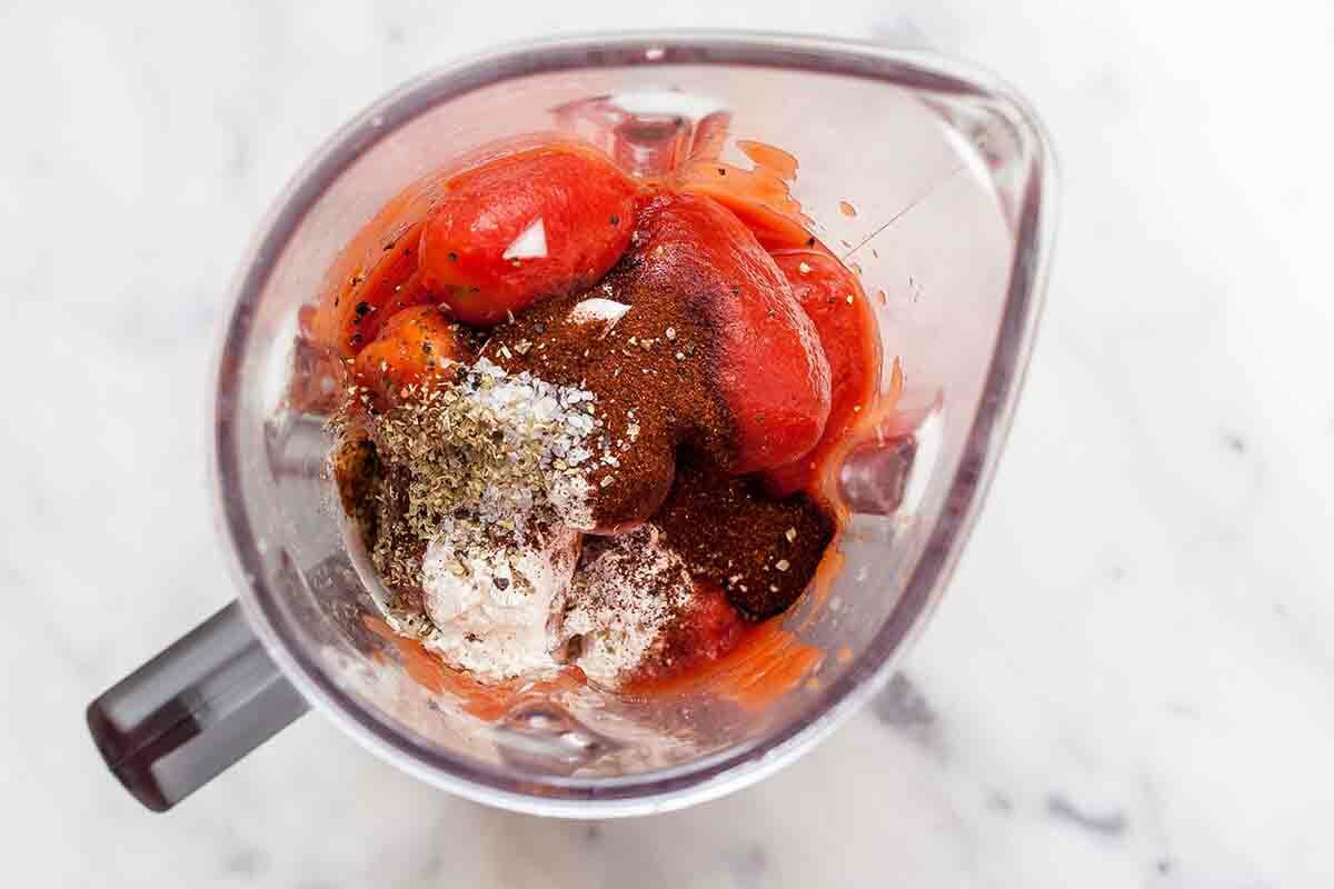 Vegetarian Enchilada Stack make the sauce