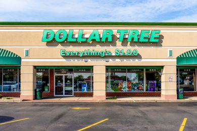 Outside view of a Dollar Tree storefront