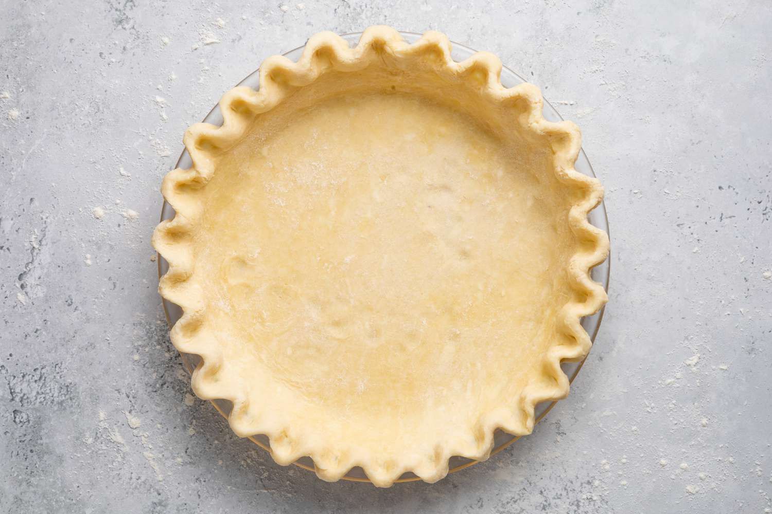 Crust Dough in Pie Dish for Egg Custard Pie