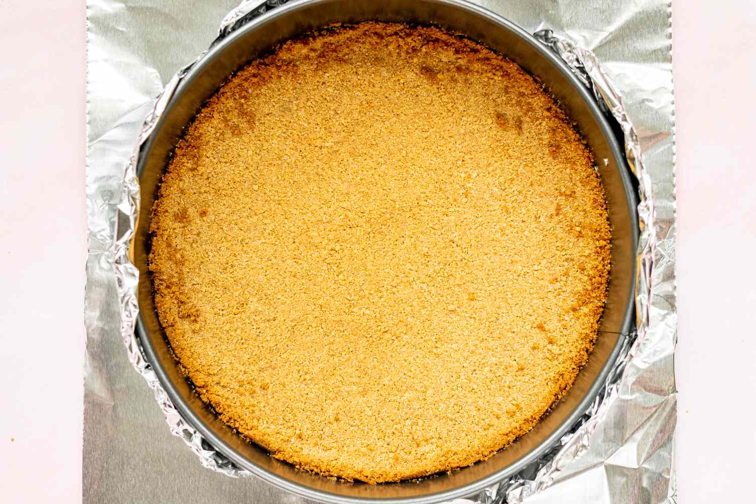 Wrapping the springform pan in foil 