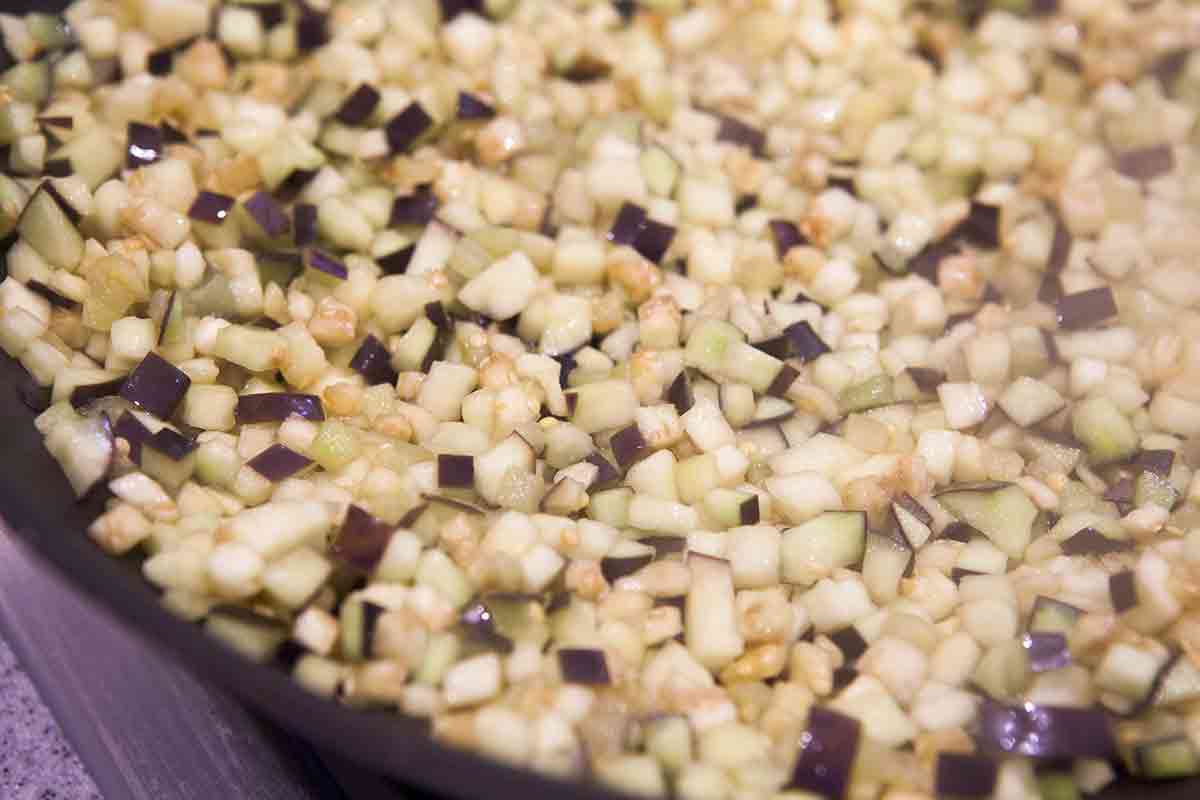 sear eggplant for caponata