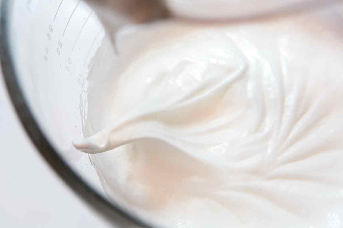 beat egg whites to soft peaks for flourless lemon almond cake