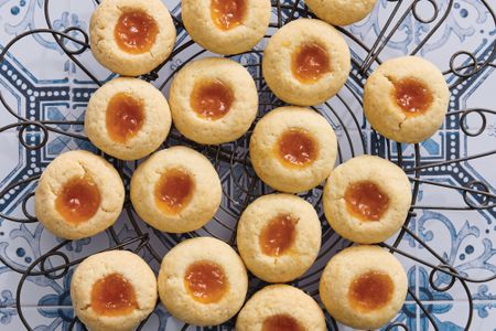 Maureen Abood's Apricot Gems cookies on a cooling rack