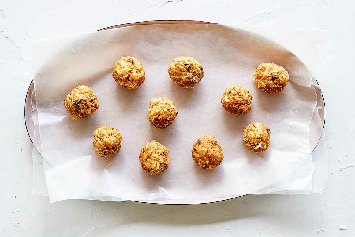 Peanut Butter Protein Balls shape the balls