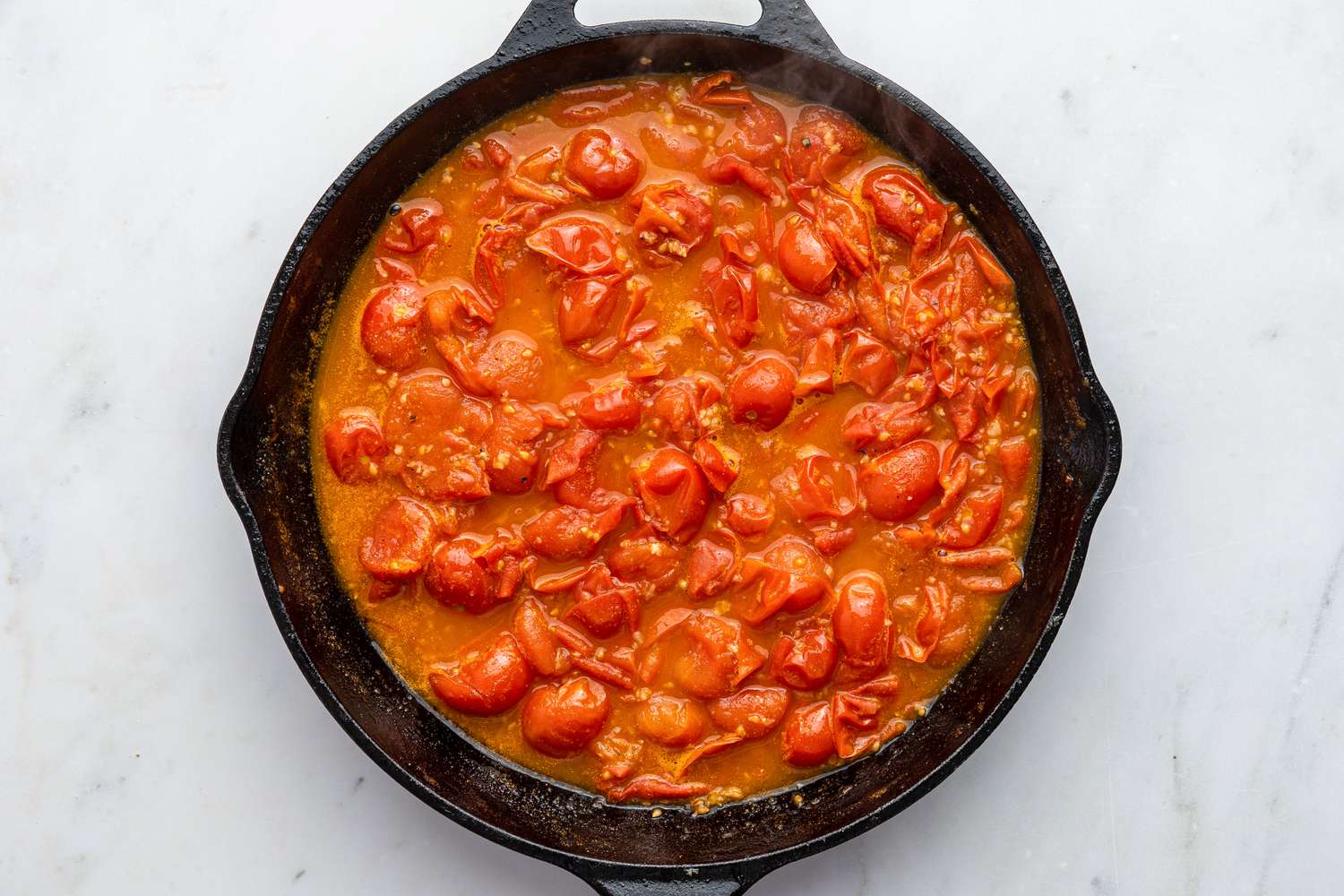 grape tomatoes cooked until soft for chicken pomodoro recipe