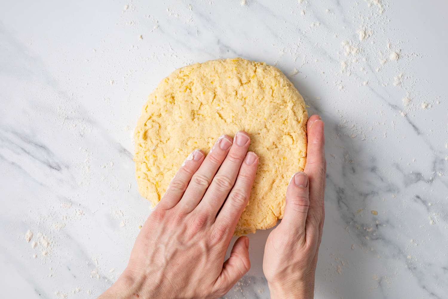Lemon Scones Dough Shaped into a Large Disk