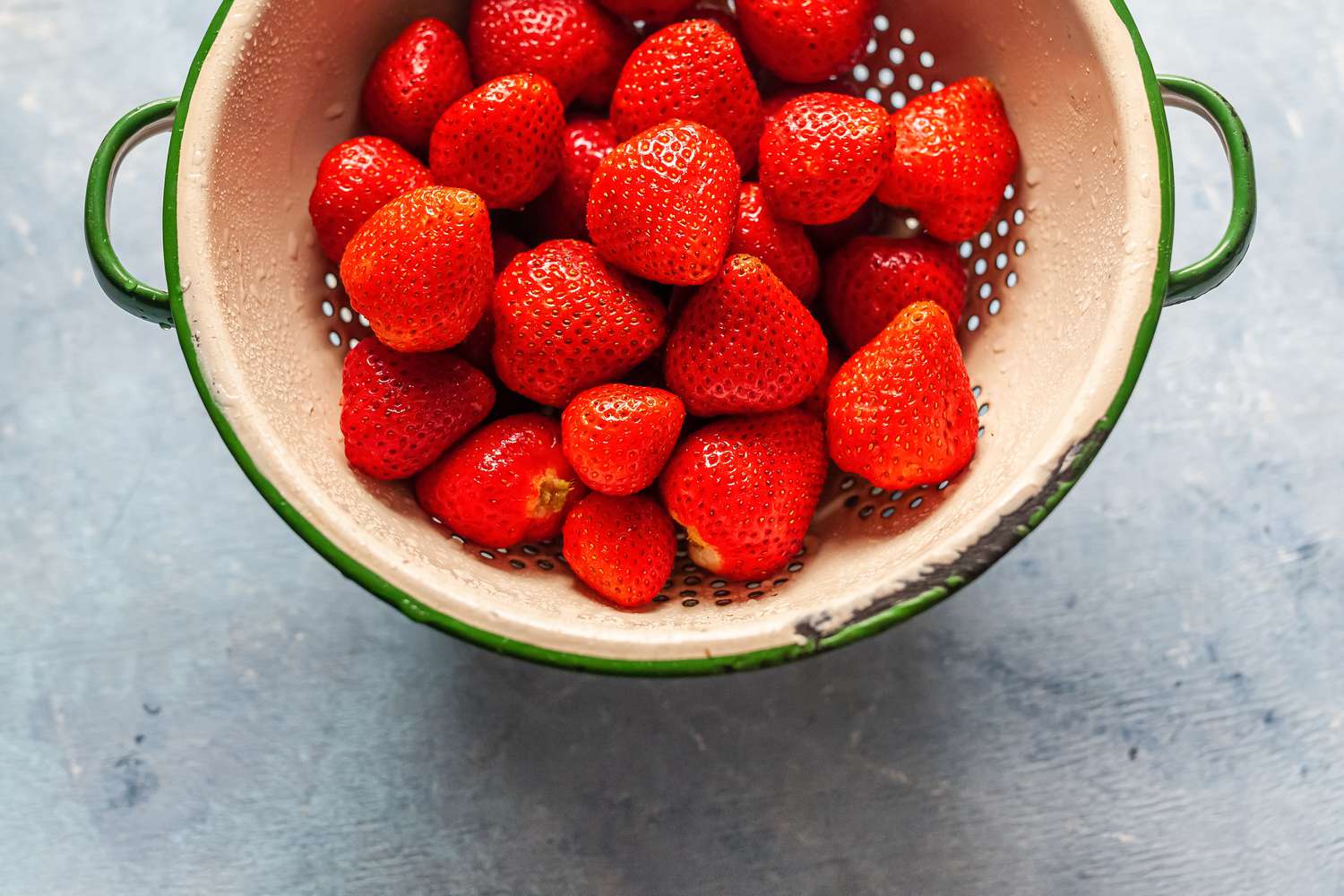 Strawberries in Colander Bowl for Strawberry Jam 