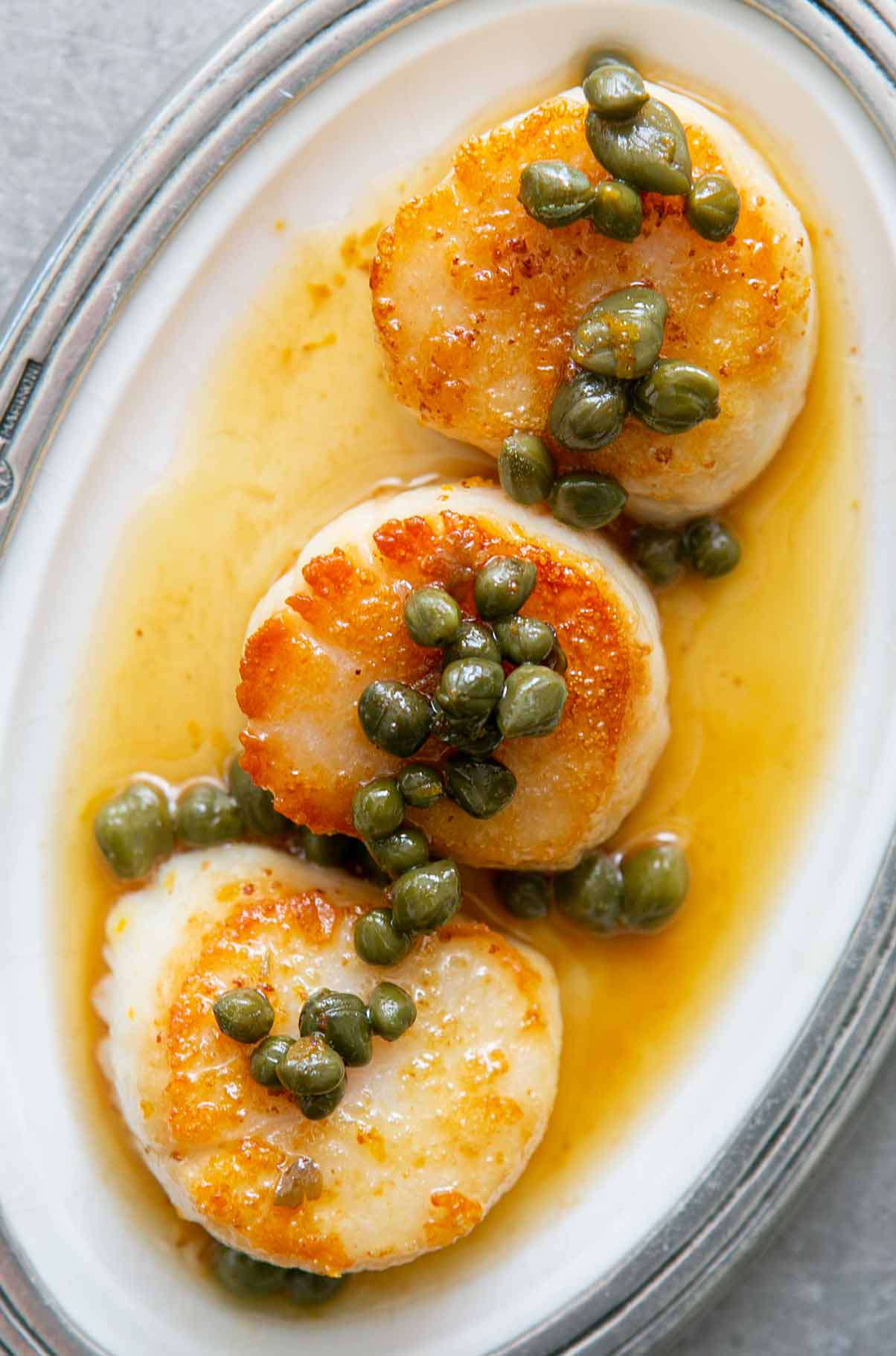 seared scallops brown butter caper sauce