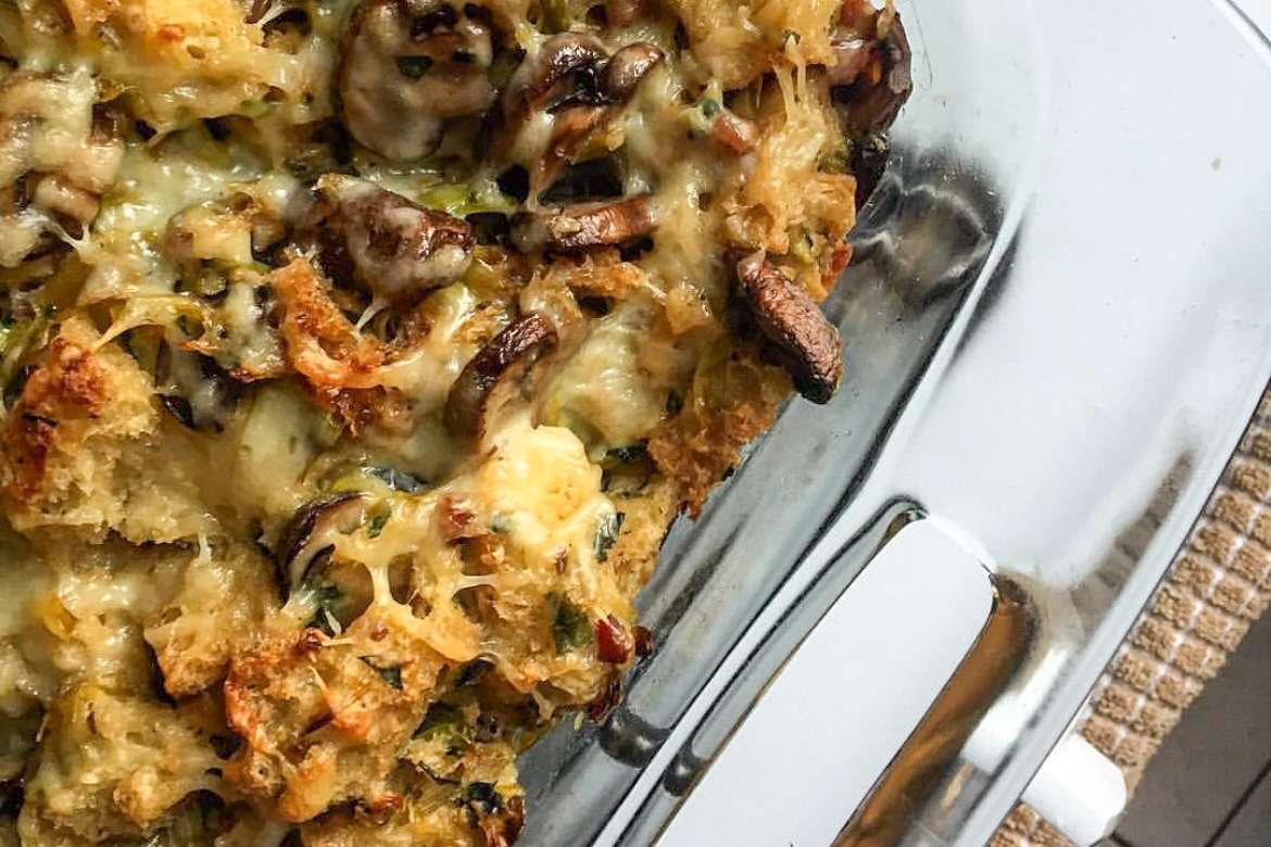 Mushroom & Leek Bread Pudding