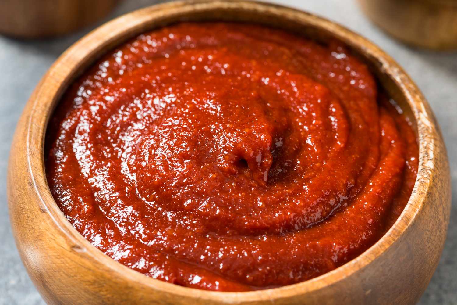 Wooden bowl filled with Gochujang