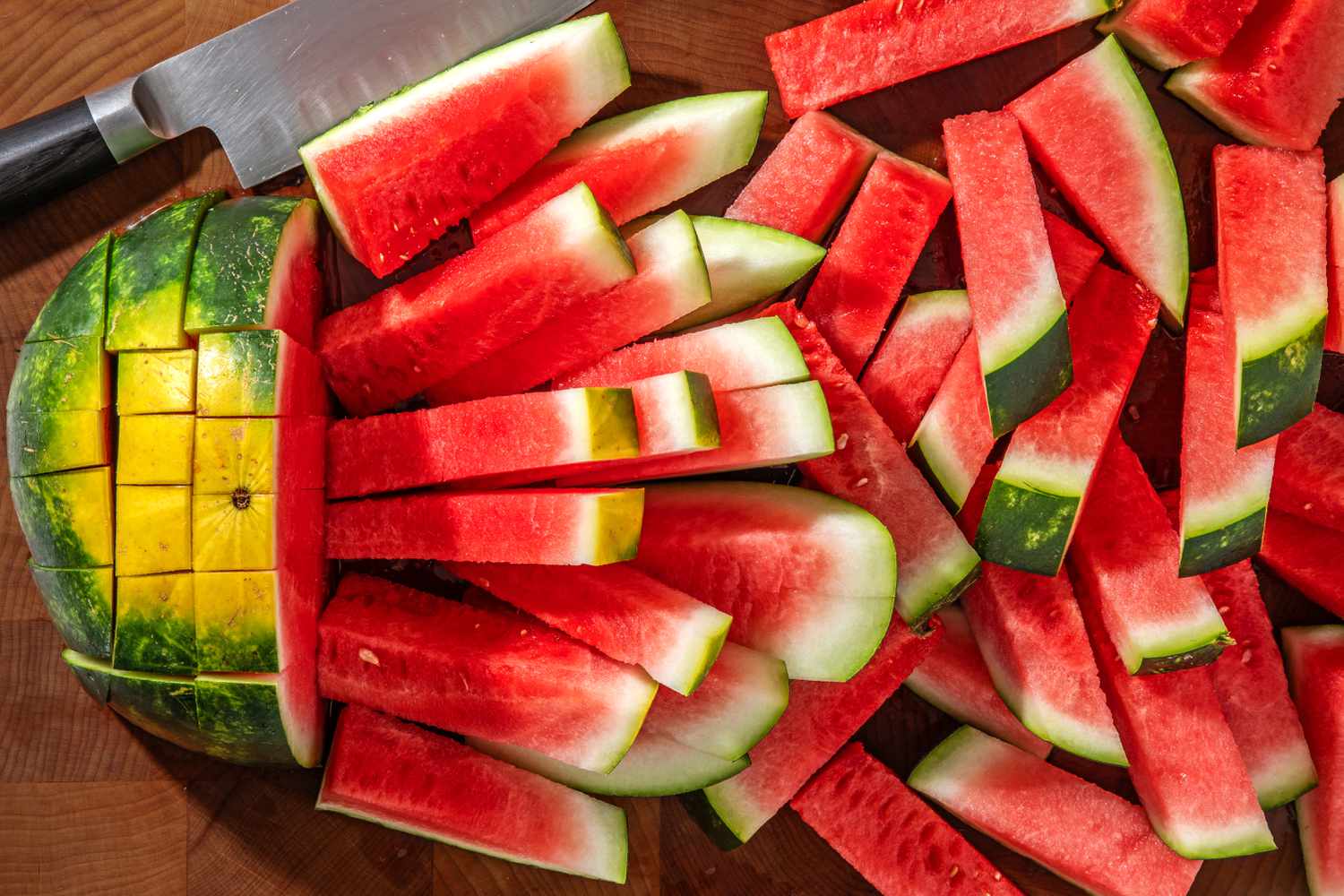 Watermelon cut into batons