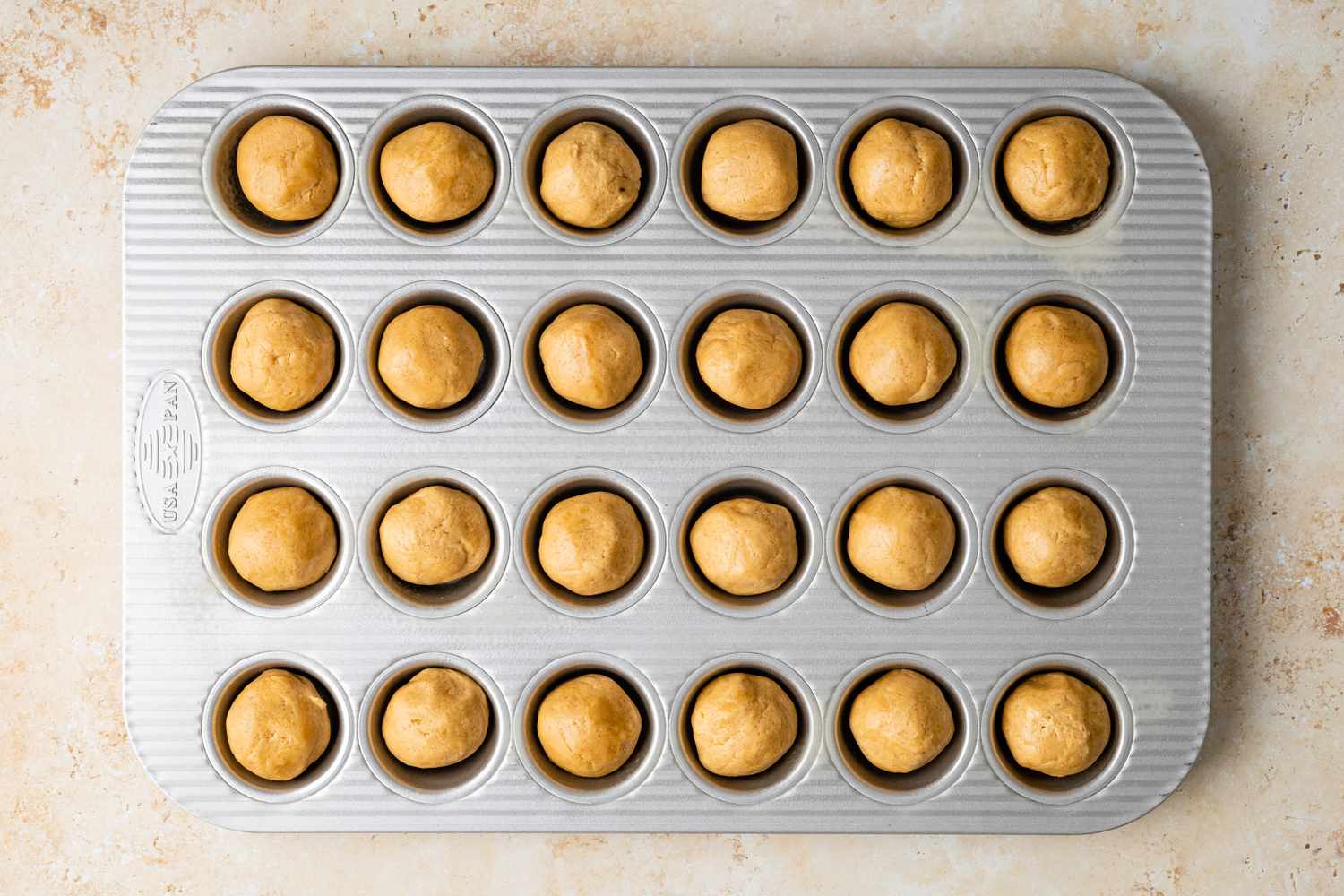 Peanut Butter Cup Cookies in Mini Muffin Baking Tin 