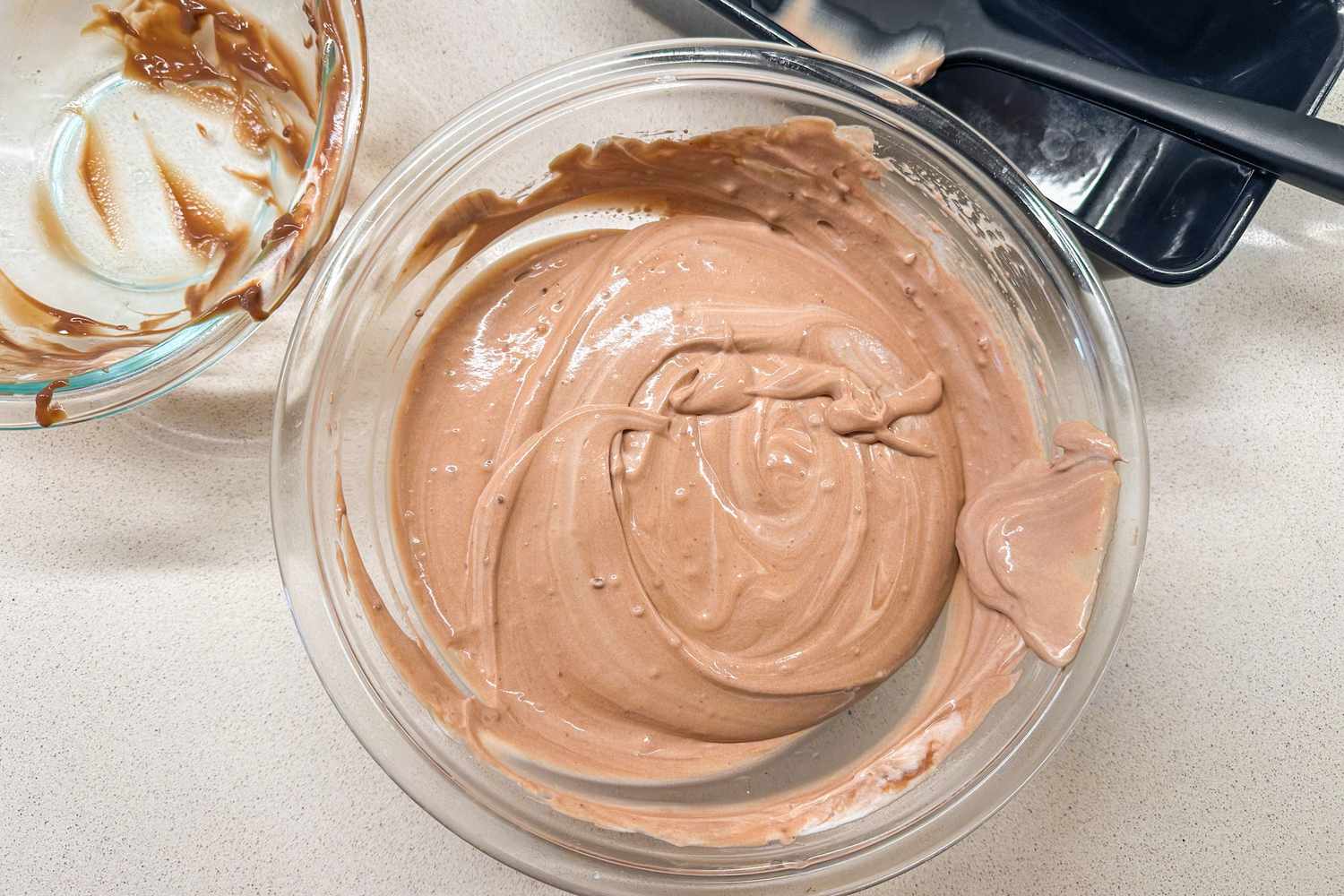 A bowl of chocolate pudding ice cream