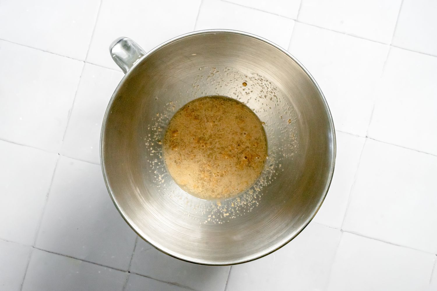 Yeast Blooming in a Mixer Bowl for Sufganiyot (Israeli Jelly Donuts) Recipe