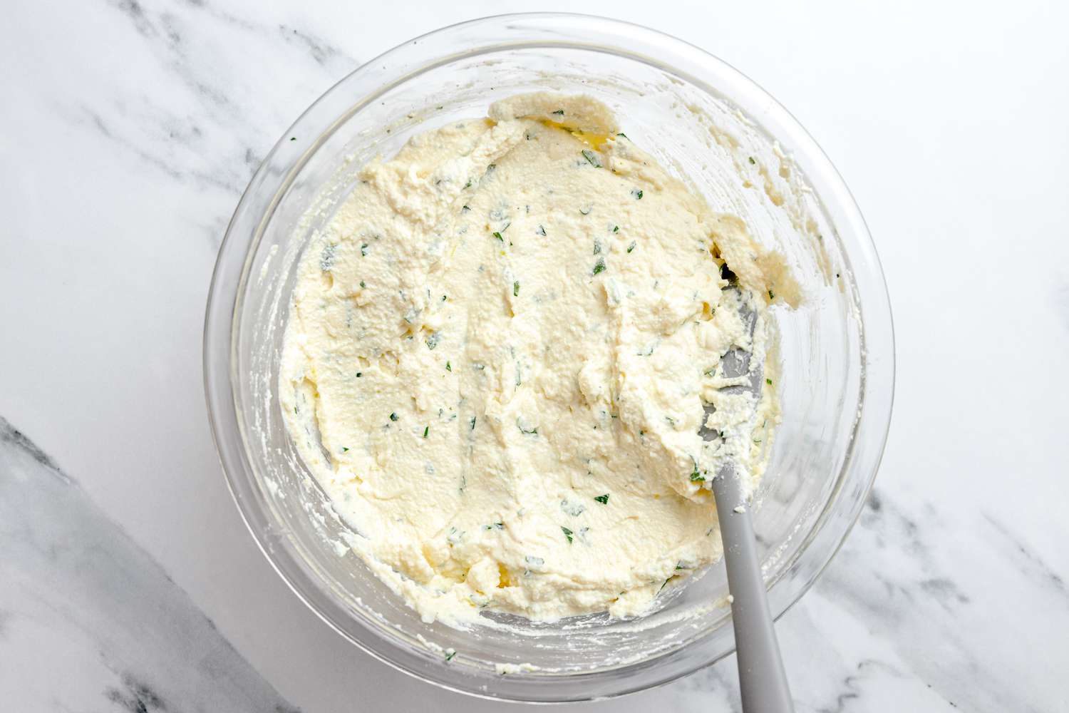 Filling Mixed Together Using a Spatula 