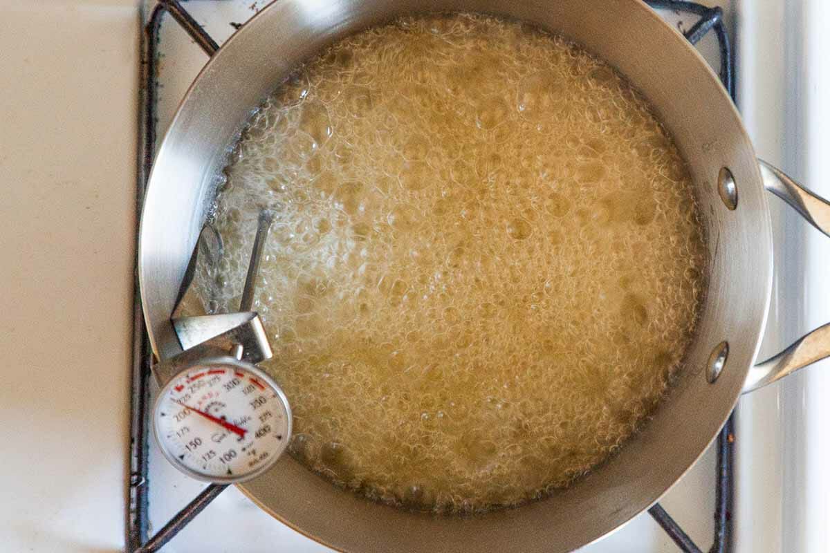 Peanut Brittle heat the sugars