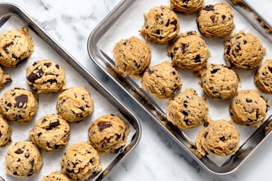 Cookie dough on sheet pans