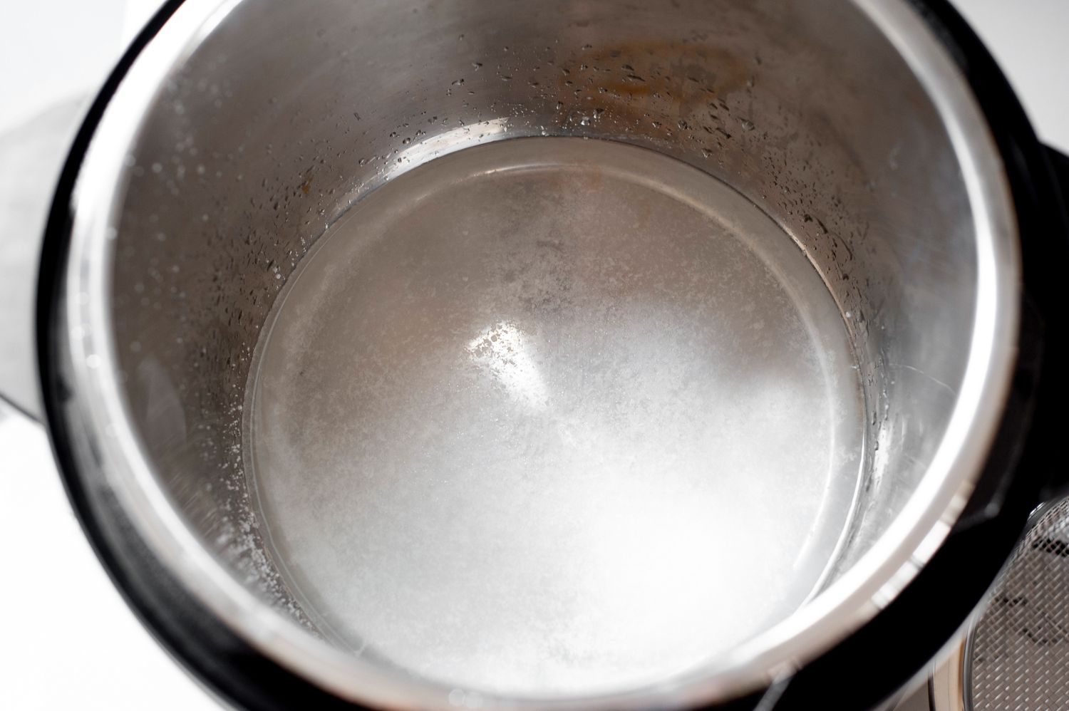 Water, Salt, and Lemon Juice Added to Instant Pot for Mashed Sweet Potatoes Recipe