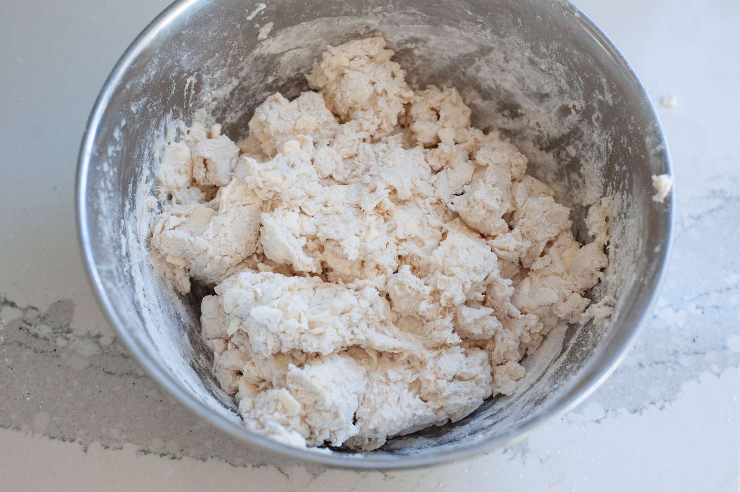 Flour in a bowl with buttermilk