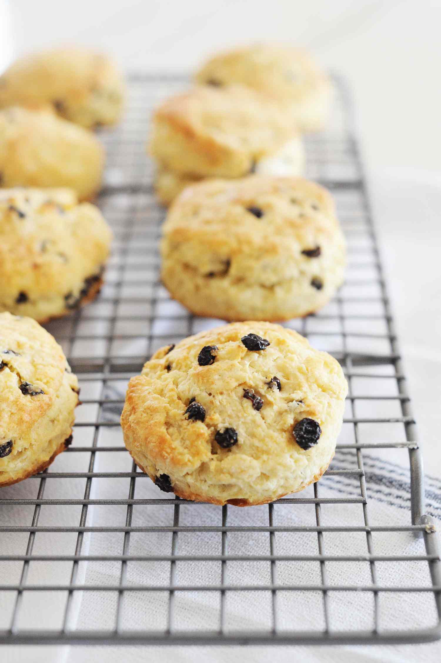 Traditional Irish Scones cooling on a rack.