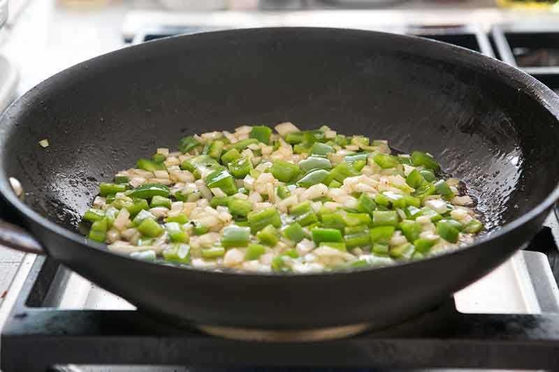 sauteed vegetables for shrimp and grits