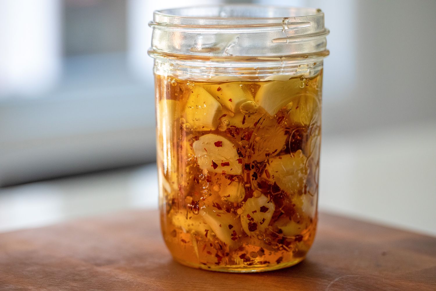 Fermented Garlic Honey in a Half-Pint Jar