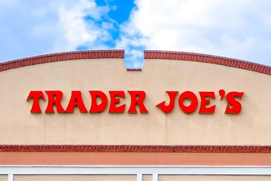 A Trader Joe's sign on a storefront