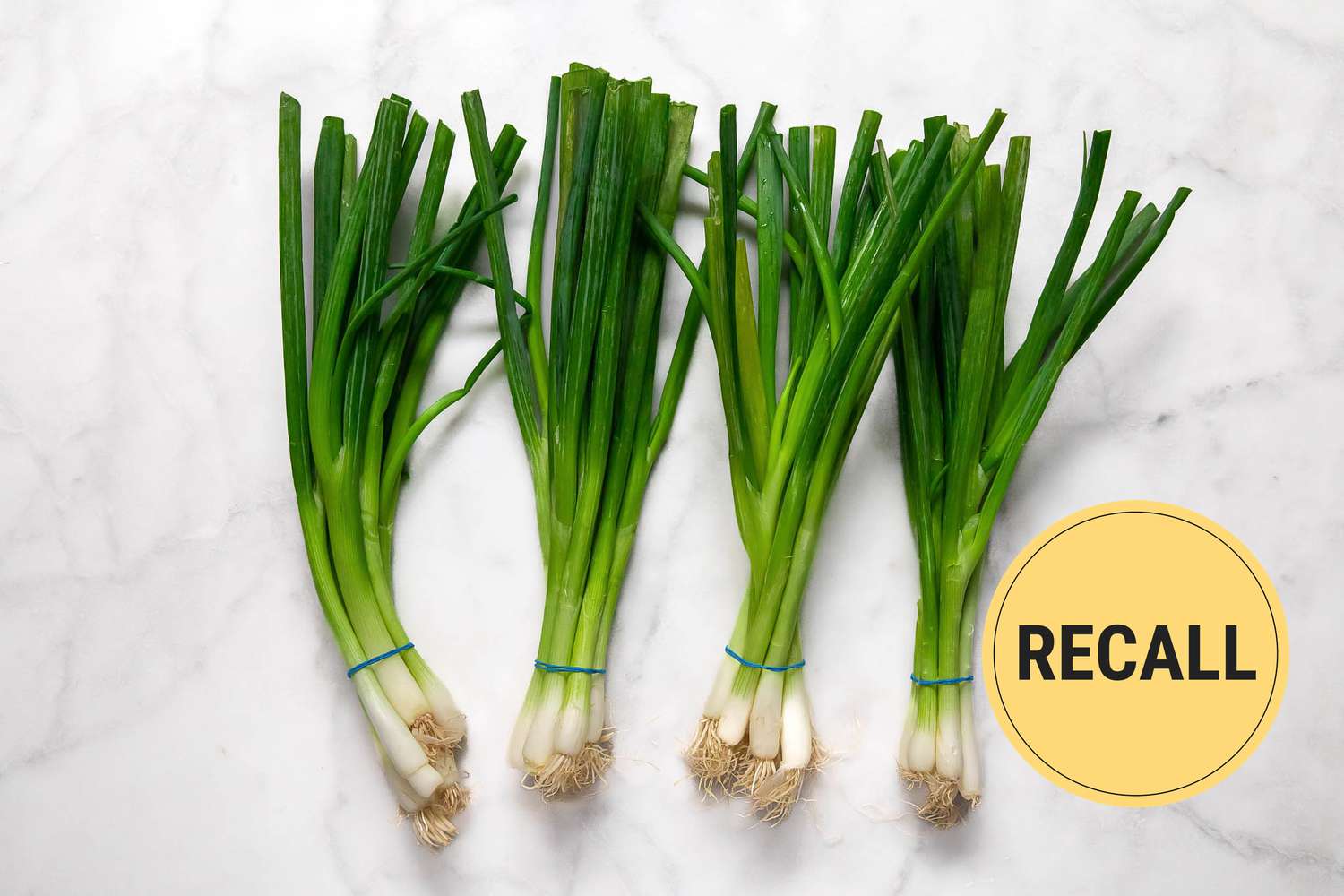 green onions with yellow recall button