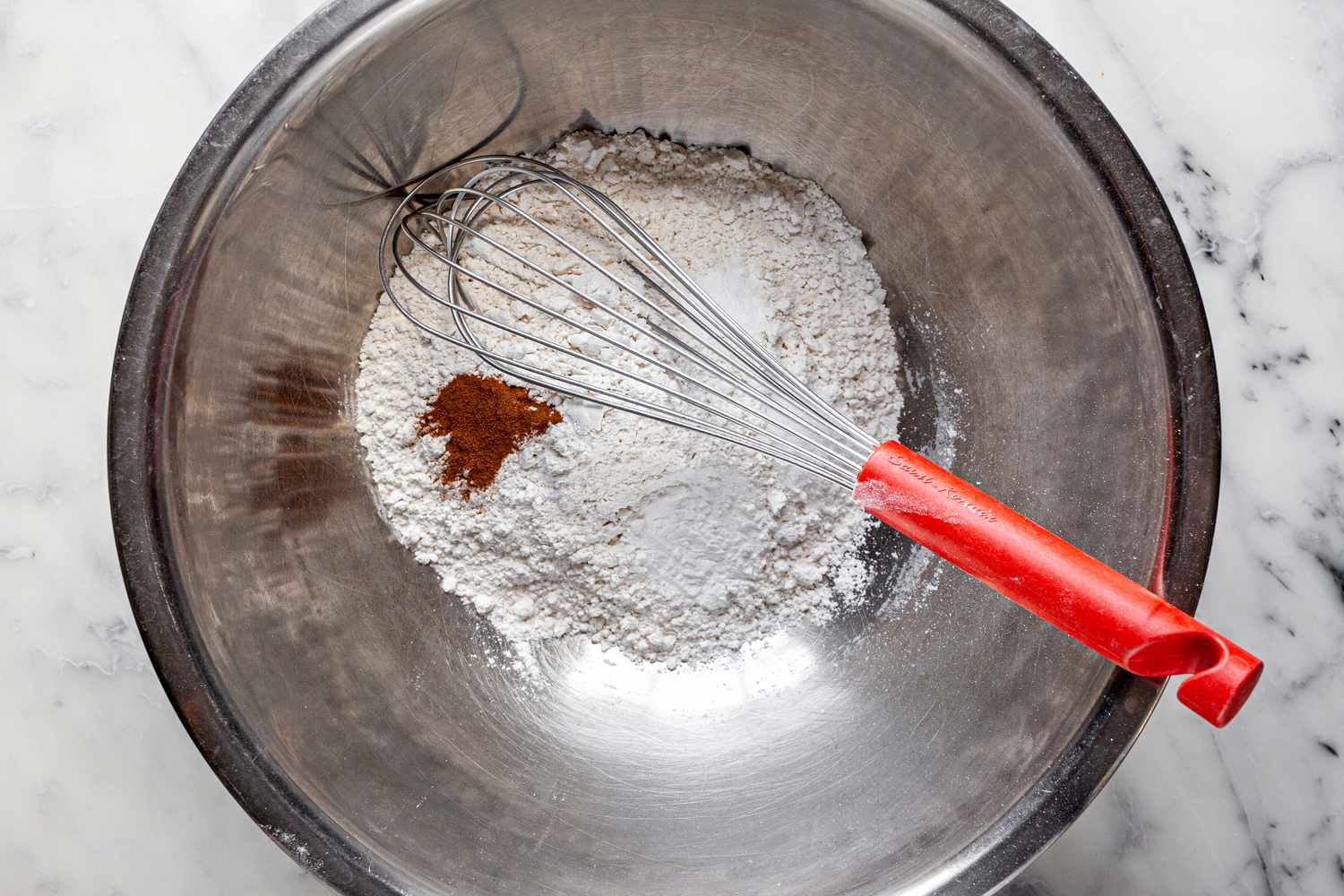 Bowl of Dry Ingredients for Blackberry Muffin Recipe