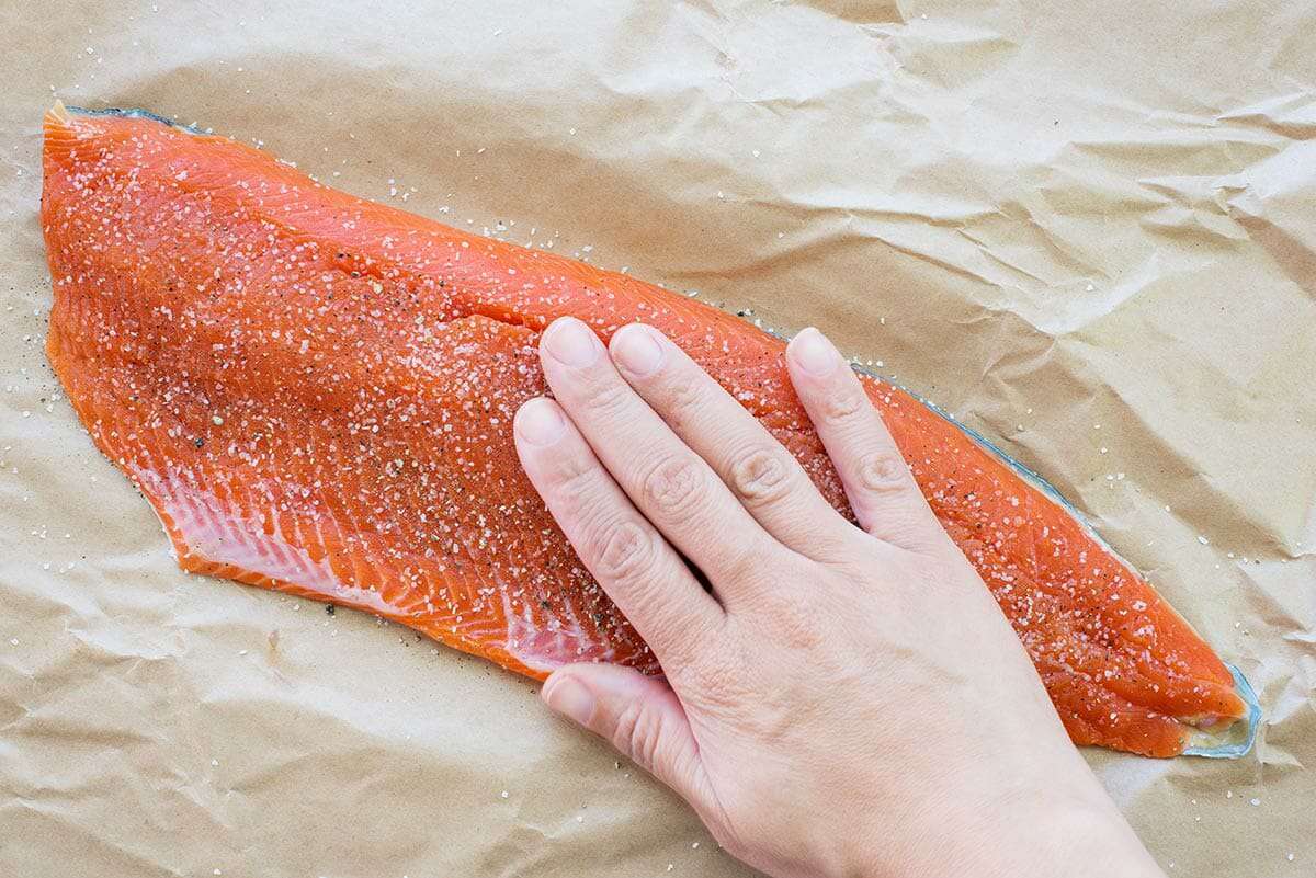 Angel Hair Pasta with Salmon Recipe salt the salmon