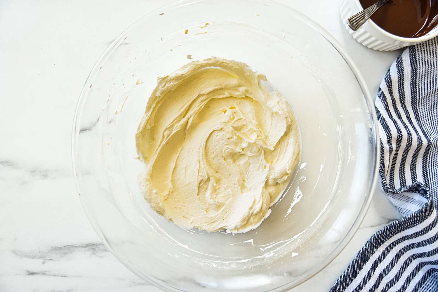 Sugar Whipped with Butter in a Bowl for Chocolate Mayonnaise Sheet Cake