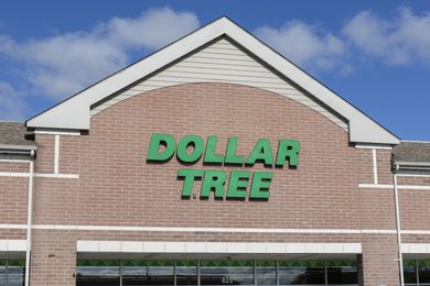 The exterior front view of a Dollar Tree store