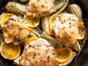 Roast Chicken Thighs with Fennel and Orange