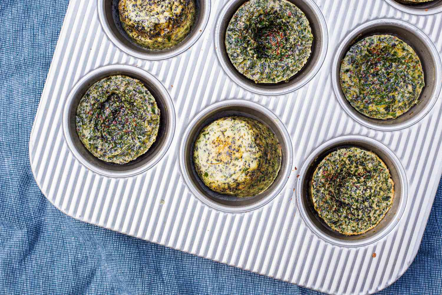 Kale and Portobello Egg Bites in a Muffin Tin
