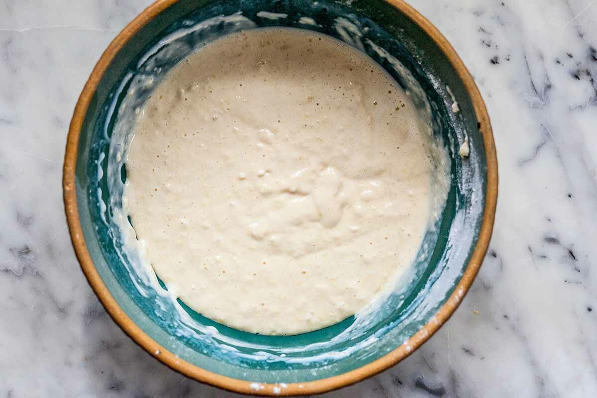 Buttermilk Pancakes from Scratch mix the batter